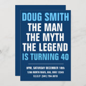 メンス30/40/50/60誕生日パーティーへの招待 招待状 (正面/裏面)