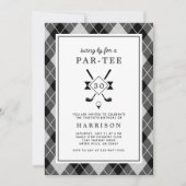 メンス30thバースデーゴルフブモダンラッアーガイルク 招待状 (正面)