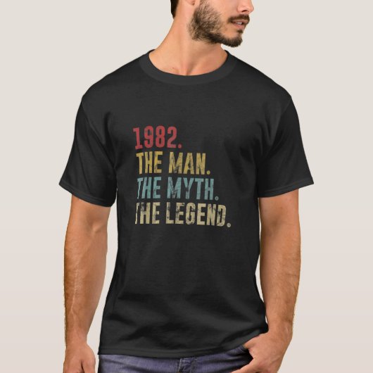 メンス40歳の誕生日ギフトヴィンテージ1982 おもしろい 40年 Tシャツ (正面)