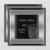 メンス40歳の誕生日パーティーエレガントブラックシルバーマン 招待状