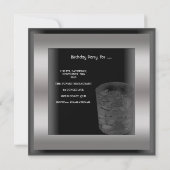 メンス40歳の誕生日パーティーエレガントブラックシルバーマン 招待状 (裏面)