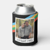 メンス40th誕生日ヴィンテージ1982ストライプのクーラーボックス 缶クーラー (缶正面)