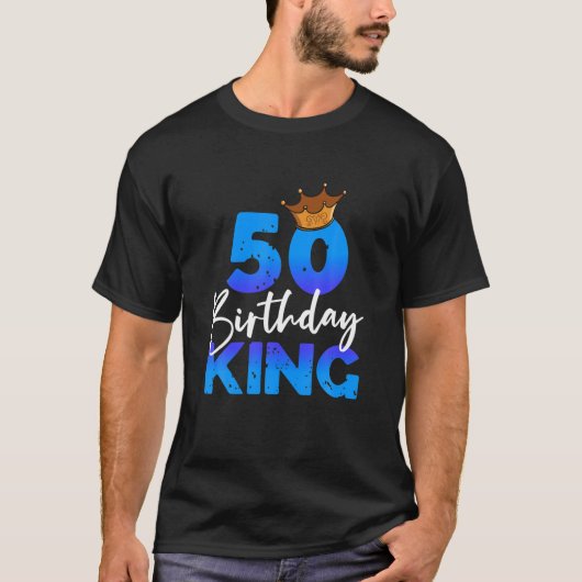 メンス50番目の誕生日王の王冠ギフト彼のためにフィフィフティ Tシャツ (正面)