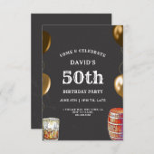 メンス50番誕生日招待状ウイスキーテーマ 招待状 (正面/裏面)