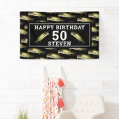 メンス50thバースデーパーティーベース魚釣り パーソナライズされた 横断幕 (インサイチュ)