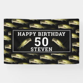メンス50thバースデーパーティーベース魚釣り パーソナライズされた 横断幕