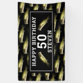 メンス50thバースデーパーティーベース魚釣り パーソナライズされた 横断幕 (縦)