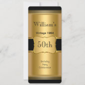 メンス50thバースデーパーティー金ゴールドブラックヴィンテージ 招待状 (正面)