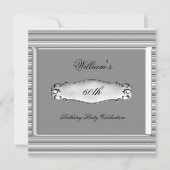 メンス60th誕生日パーティシルバーメタルマン 招待状 (正面)