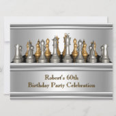 メンス60th誕生日パーティチェスセットメタル 招待状 (正面)