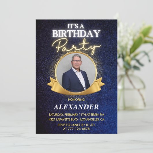 メンス78th誕生日招待状シエレガントック 招待状 (スタンド正面)