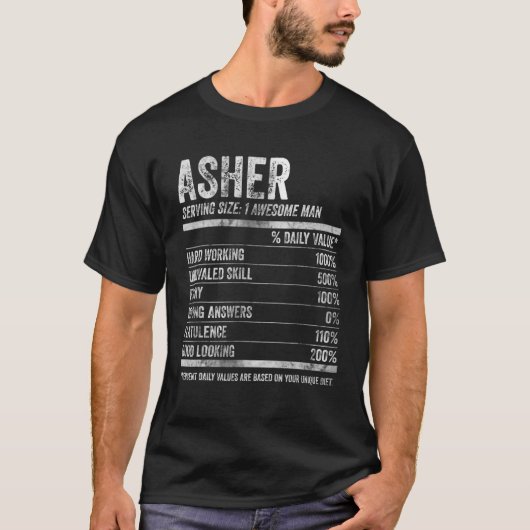 メンス・アッシャパーソナライズされたー栄養おもしろい名 Tシャツ (正面)