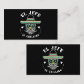 メンス・エル・ジェフェはメキシコのグリルおもしろいスタンド 名刺 (正面/裏面)