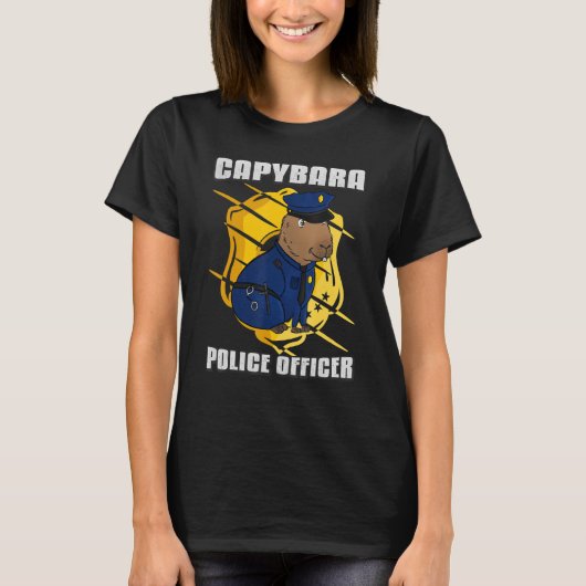 メンス・カピバラ警察官 Tシャツ (正面)