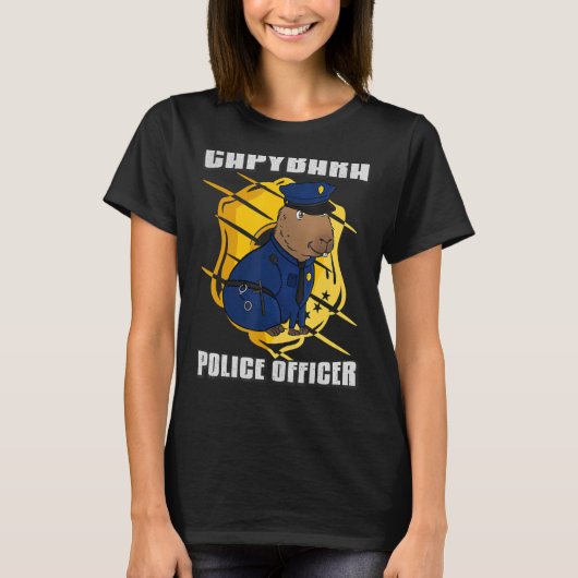 メンス・カピバラ警察官 Tシャツ (正面)