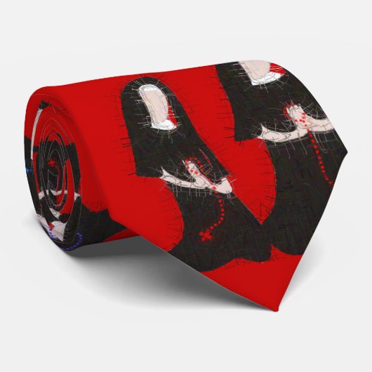 メンス・ヌン・アート・ネクタイ「三人ひざまずく修道女」 ネクタイ (ロール)