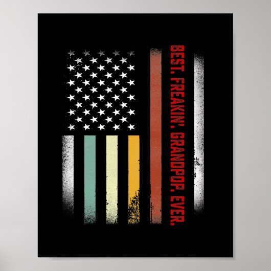 メンス・ファーザーズ・デイ・ギフトTee 最高の Freakin Grandpop ポスター (正面)