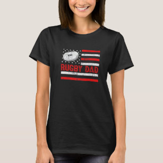 メンスUSフラッグラグビーパパヴィンテージスポーツ父の日 Tシャツ