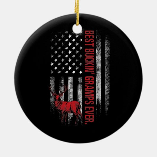 メンスUSAフラッグ最高のバクイン・グランプ・エバー・ディアー セラミックオーナメント (裏面)