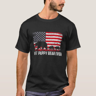 メンスUSA旗パピ最高のーベア史上父の日T Tシャツ