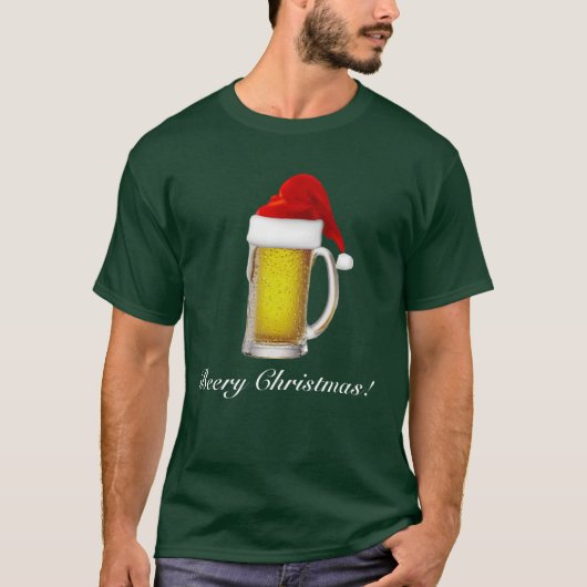メンズおもしろいなBeeryクリスマスビールTシャツ Tシャツ (正面)