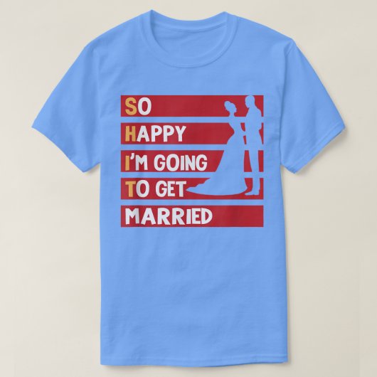 メンズおもしろいの結婚皮肉な新郎新婦の婚約 Tシャツ (デザイン正面)