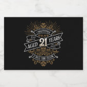 メンズおもしろいウイスキー21歳の誕生日 リキュールボトルラベル (シングルラベル)