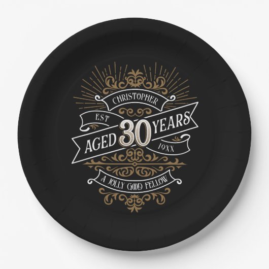 メンズおもしろいウイスキー30歳の誕生日 ペーパープレート (正面)