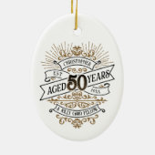 メンズおもしろいウイスキー50誕生日 セラミックオーナメント (裏面)