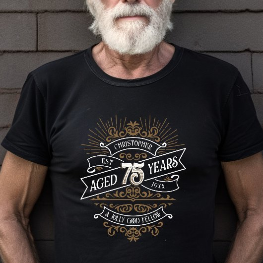 メンズおもしろいウイスキー75誕生日 Tシャツ