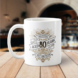 メンズおもしろいウイスキー80誕生日 コーヒーマグカップ