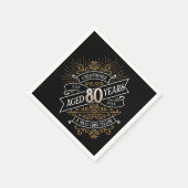 メンズおもしろいウイスキー80誕生日 スタンダードカクテルナプキン (角)