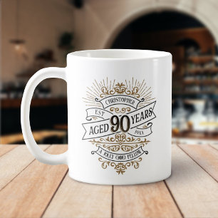 メンズおもしろいウイスキー90誕生日 コーヒーマグカップ