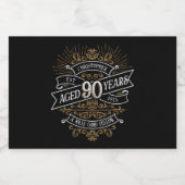 メンズおもしろいウイスキー90誕生日 リキュールボトルラベル (シングルラベル)