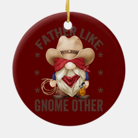 メンズおもしろいカウボーイグランドパファーザー格言パン セラミックオーナメント (裏面)