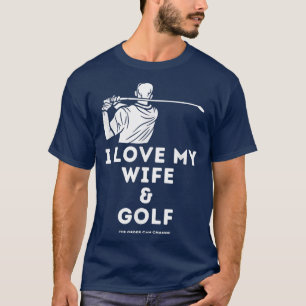 メンズおもしろいゴルフMens私は私の妻とゴルフのゴルファーが大好き Tシャツ