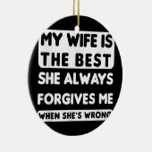 メンズおもしろいパパ冗談の夫の父から妻 セラミックオーナメント (右)