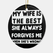 メンズおもしろいパパ冗談の夫の父から妻 セラミックオーナメント (左)