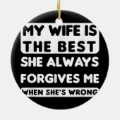 メンズおもしろいパパ冗談の夫の父から妻 セラミックオーナメント (裏面)