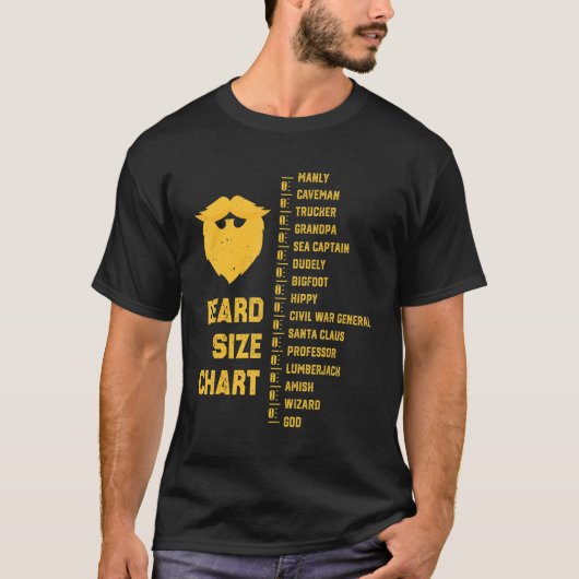 メンズおもしろいヒゲ成長図ひげ測定具 Tシャツ (正面)