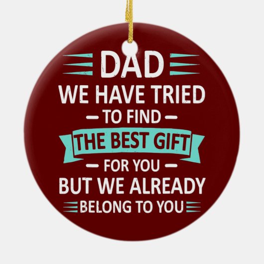 メンズおもしろいファーザーズデイパパドーターソンウィザーズ セラミックオーナメント (裏面)