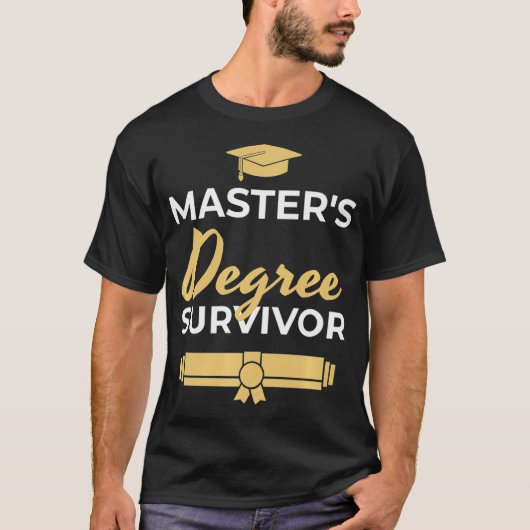 メンズおもしろいマスターズ卒業開始 Tシャツ (正面)
