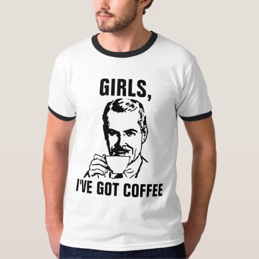 メンズおもしろいヴィンテージコーヒーTシャツ Tシャツ (正面)
