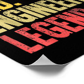 メンズおもしろいヴィンテージシャツ夫パパエンジニアLege ポスター (角)