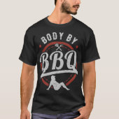 メンズおもしろい体バイBBQヴィンテージ肉教会 Tシャツ (正面)