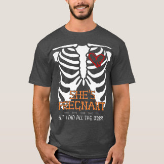 メンズおもしろい妊娠告知4パパ骨格 Tシャツ