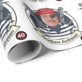 メンズおもしろい海賊版誕生日追加顔おもしろいFab ラッピングペーパー (ロールコーナー)