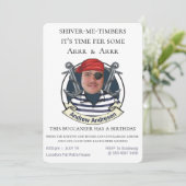 メンズおもしろい海賊版誕生日追加顔おもしろいFab 招待状 (スタンド正面)