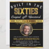 メンズおもしろい誕生日パーティー60年代に設立 招待状