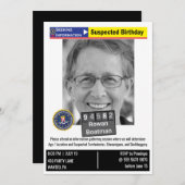 メンズおもしろい誕生日警察ユーモアのあるのムグショットのジョーク 招待状 (正面/裏面)